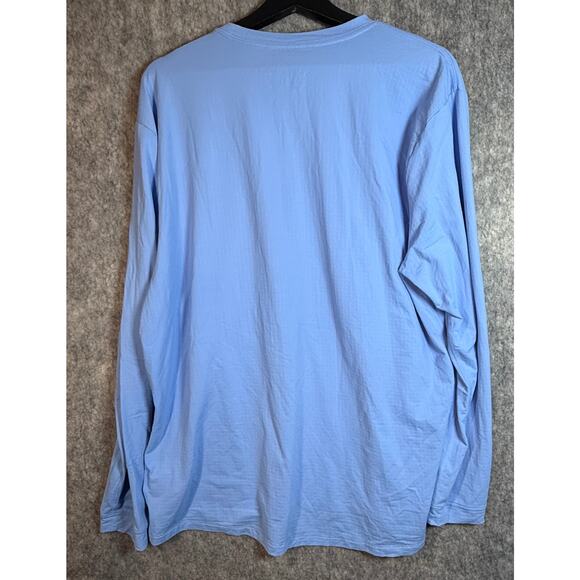 IBKUL Mens Blue Large Long Sleeve Shirt UPF Protection Cooling Stretch - Picture 3 of 8